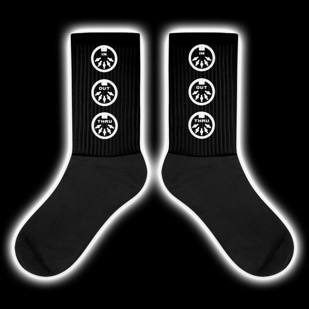 x MIDI In Out Thru Socks